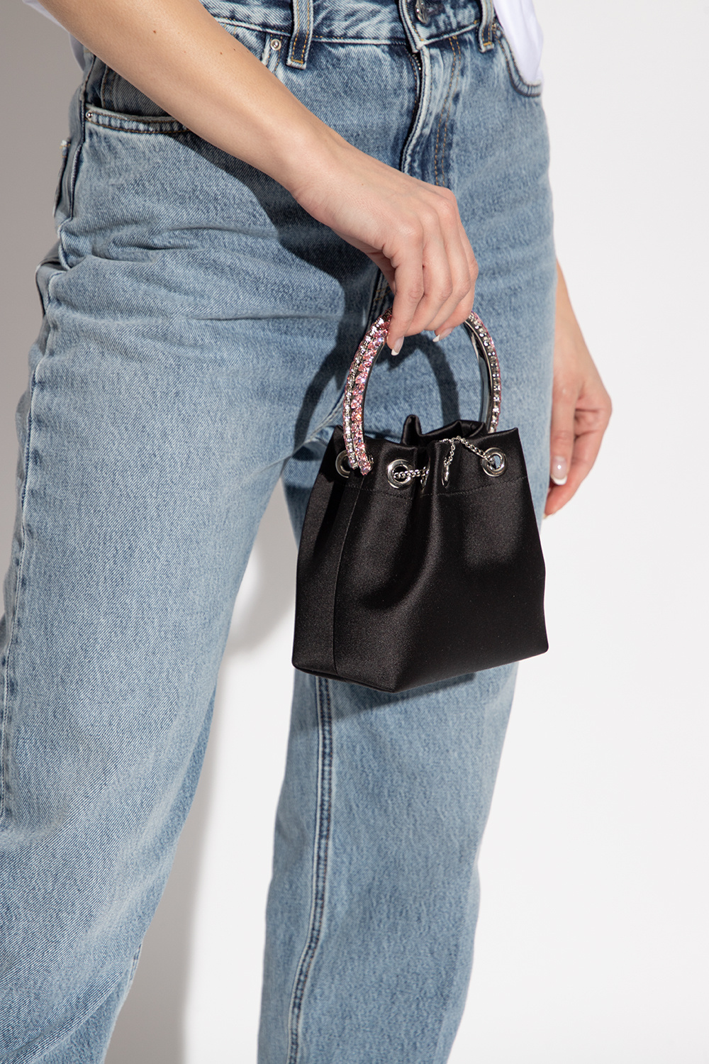 Jimmy Choo 'bon Bon' Satin Hand Bag In Black | ModeSens